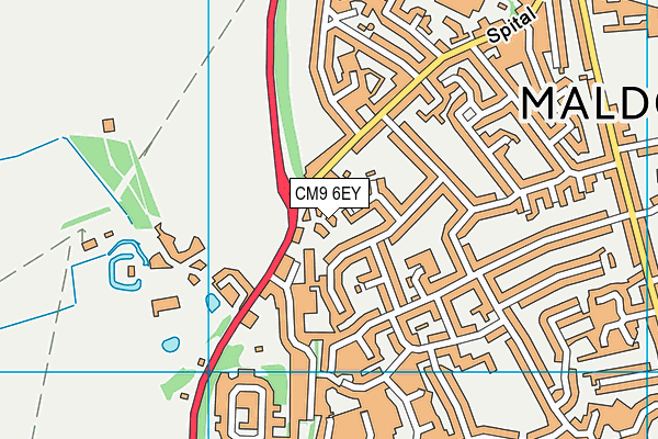 CM9 6EY map - OS VectorMap District (Ordnance Survey)