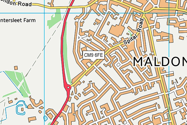 CM9 6FE map - OS VectorMap District (Ordnance Survey)