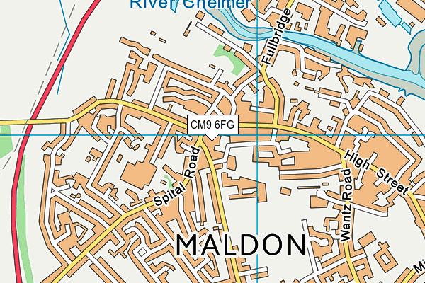 CM9 6FG map - OS VectorMap District (Ordnance Survey)