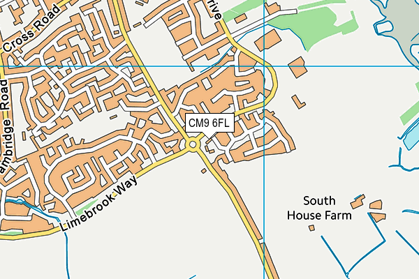 CM9 6FL map - OS VectorMap District (Ordnance Survey)