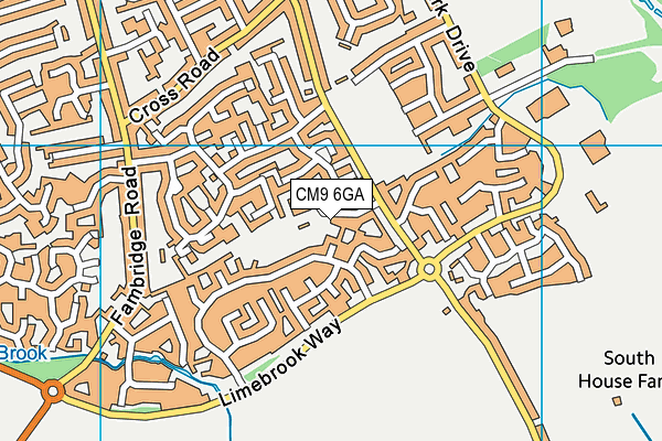 CM9 6GA map - OS VectorMap District (Ordnance Survey)