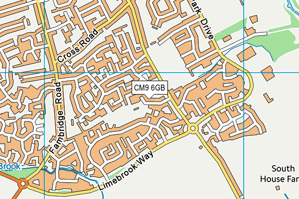 CM9 6GB map - OS VectorMap District (Ordnance Survey)