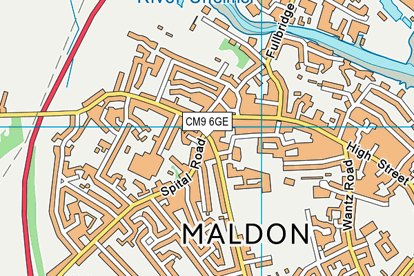 CM9 6GE map - OS VectorMap District (Ordnance Survey)