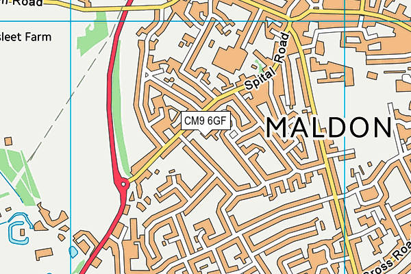 CM9 6GF map - OS VectorMap District (Ordnance Survey)