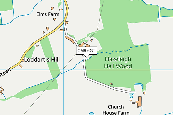 CM9 6GT map - OS VectorMap District (Ordnance Survey)