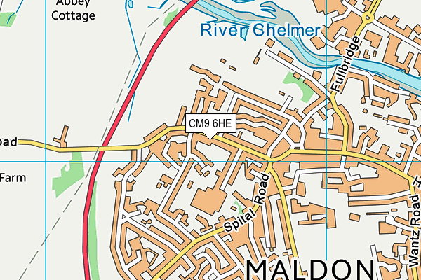 CM9 6HE map - OS VectorMap District (Ordnance Survey)