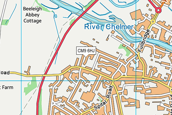 CM9 6HJ map - OS VectorMap District (Ordnance Survey)