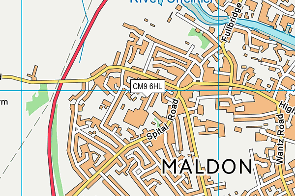CM9 6HL map - OS VectorMap District (Ordnance Survey)