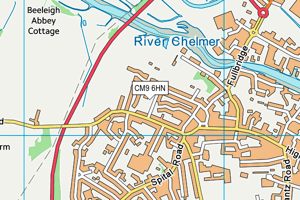 CM9 6HN map - OS VectorMap District (Ordnance Survey)