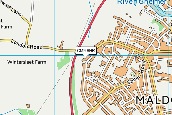 CM9 6HR map - OS VectorMap District (Ordnance Survey)