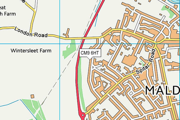 CM9 6HT map - OS VectorMap District (Ordnance Survey)