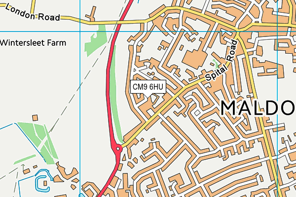 CM9 6HU map - OS VectorMap District (Ordnance Survey)