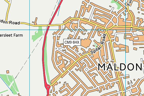 CM9 6HX map - OS VectorMap District (Ordnance Survey)