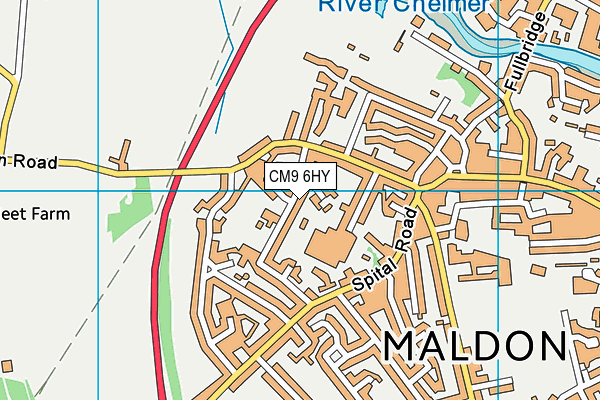 CM9 6HY map - OS VectorMap District (Ordnance Survey)