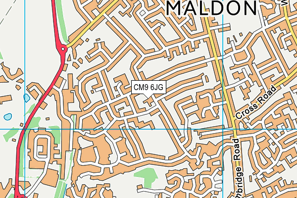CM9 6JG map - OS VectorMap District (Ordnance Survey)
