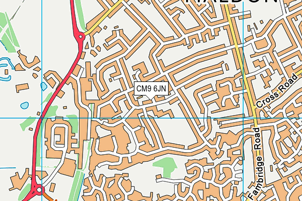 CM9 6JN map - OS VectorMap District (Ordnance Survey)