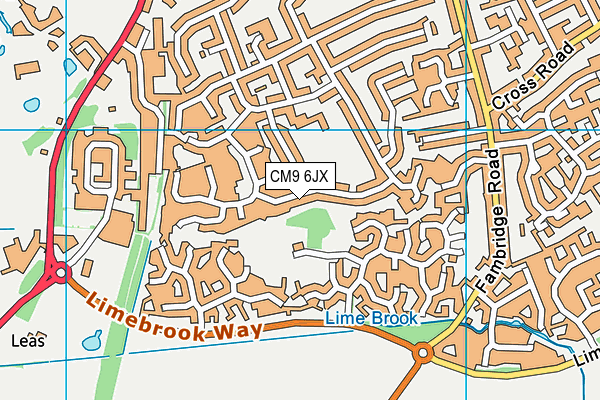 CM9 6JX map - OS VectorMap District (Ordnance Survey)