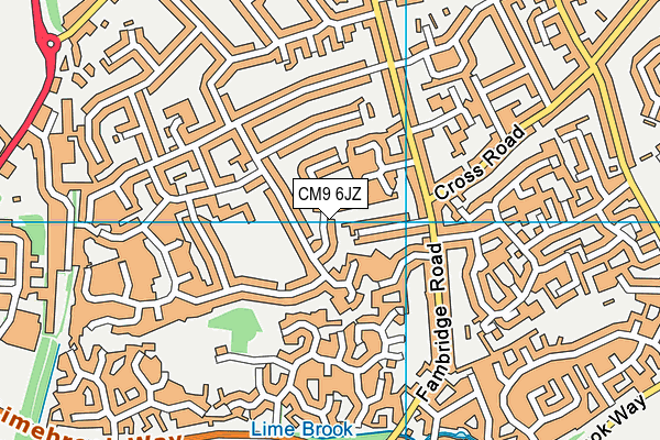 CM9 6JZ map - OS VectorMap District (Ordnance Survey)