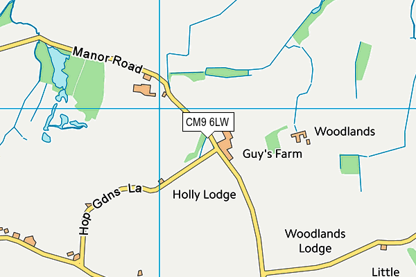 CM9 6LW map - OS VectorMap District (Ordnance Survey)