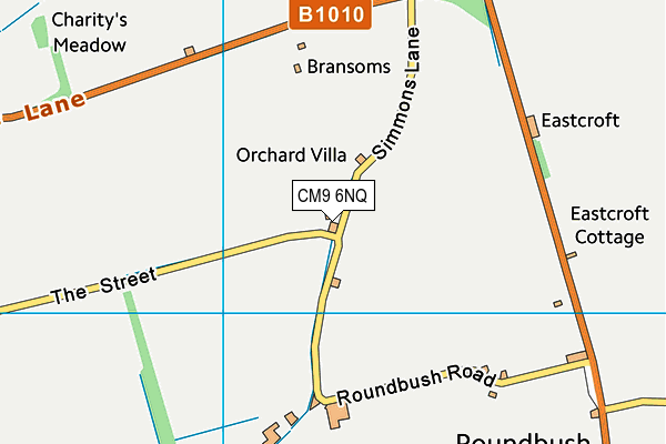 CM9 6NQ map - OS VectorMap District (Ordnance Survey)