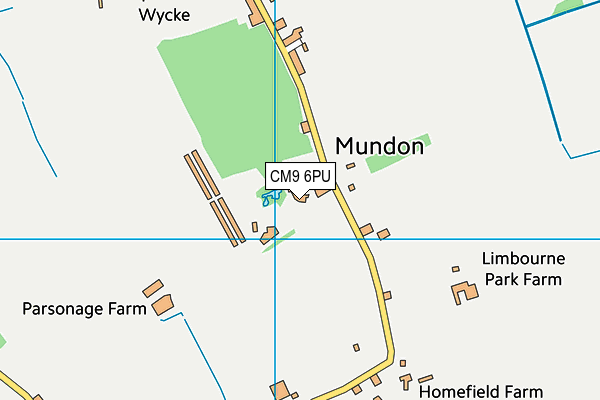 CM9 6PU map - OS VectorMap District (Ordnance Survey)