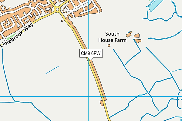 CM9 6PW map - OS VectorMap District (Ordnance Survey)