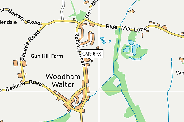 CM9 6PX map - OS VectorMap District (Ordnance Survey)