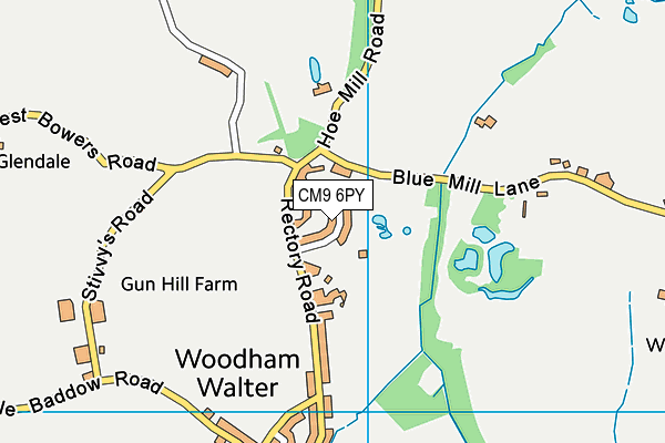 CM9 6PY map - OS VectorMap District (Ordnance Survey)