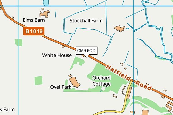 CM9 6QD map - OS VectorMap District (Ordnance Survey)