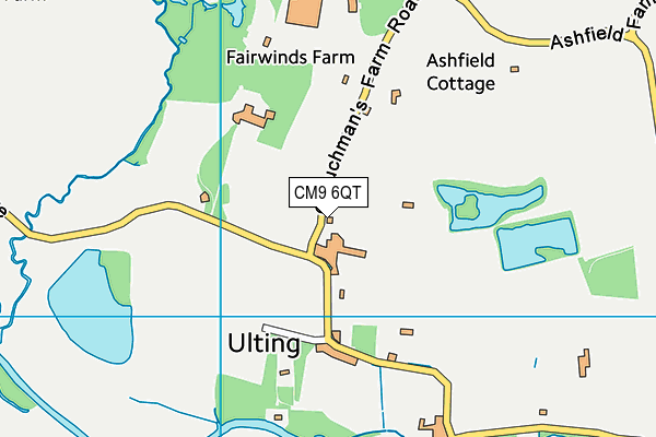 CM9 6QT map - OS VectorMap District (Ordnance Survey)