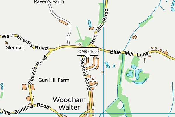 CM9 6RD map - OS VectorMap District (Ordnance Survey)