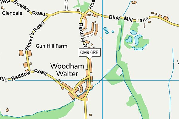 CM9 6RE map - OS VectorMap District (Ordnance Survey)