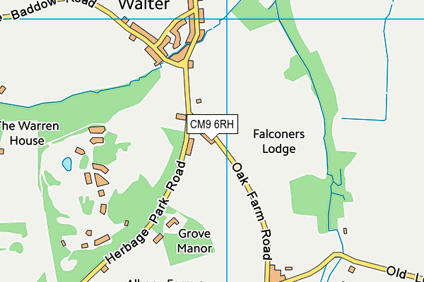 CM9 6RH map - OS VectorMap District (Ordnance Survey)