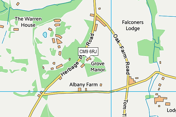 CM9 6RJ map - OS VectorMap District (Ordnance Survey)