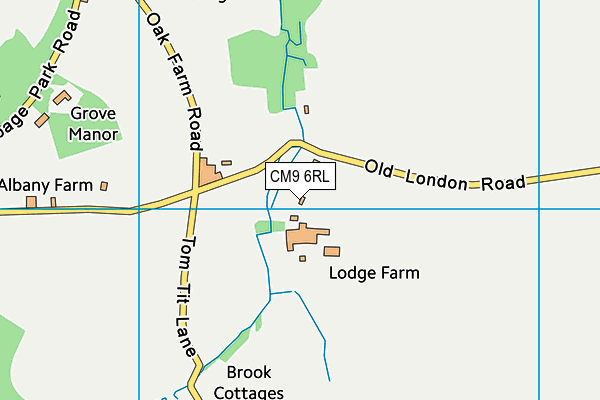 CM9 6RL map - OS VectorMap District (Ordnance Survey)