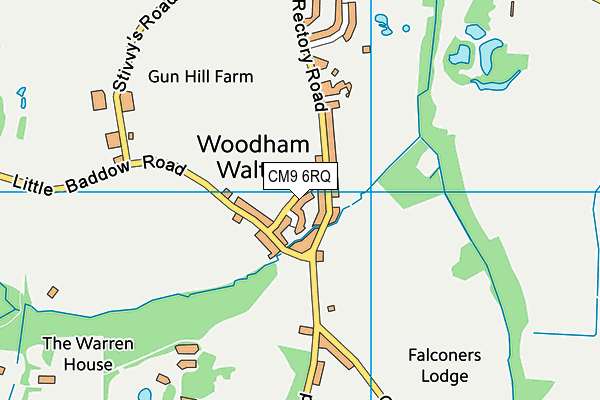 CM9 6RQ map - OS VectorMap District (Ordnance Survey)