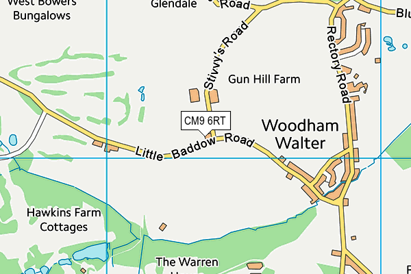 CM9 6RT map - OS VectorMap District (Ordnance Survey)