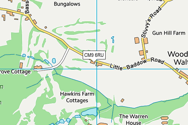 Bunsay Downs Golf Club map (CM9 6RU) - OS VectorMap District (Ordnance Survey)