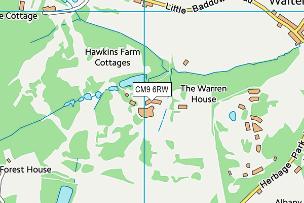The Warren Estate map (CM9 6RW) - OS VectorMap District (Ordnance Survey)