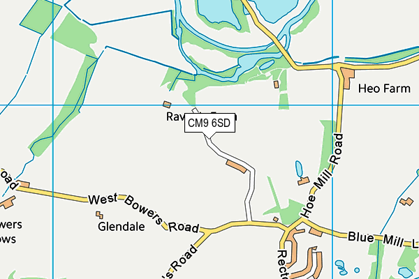 CM9 6SD map - OS VectorMap District (Ordnance Survey)