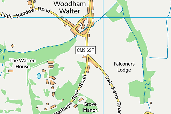 CM9 6SF map - OS VectorMap District (Ordnance Survey)