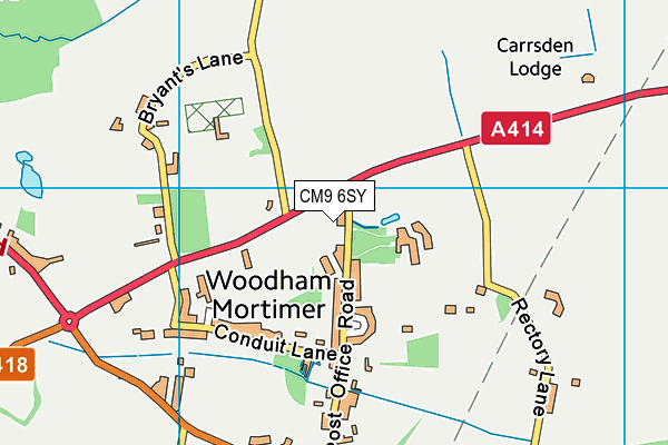 Woodham Mortimer Playing Field map (CM9 6SY) - OS VectorMap District (Ordnance Survey)