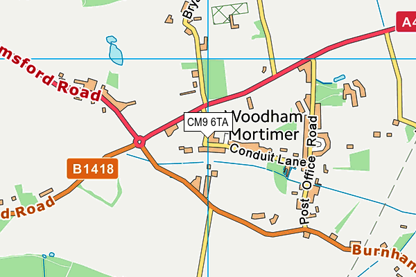 CM9 6TA map - OS VectorMap District (Ordnance Survey)