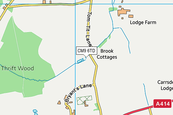 CM9 6TD map - OS VectorMap District (Ordnance Survey)