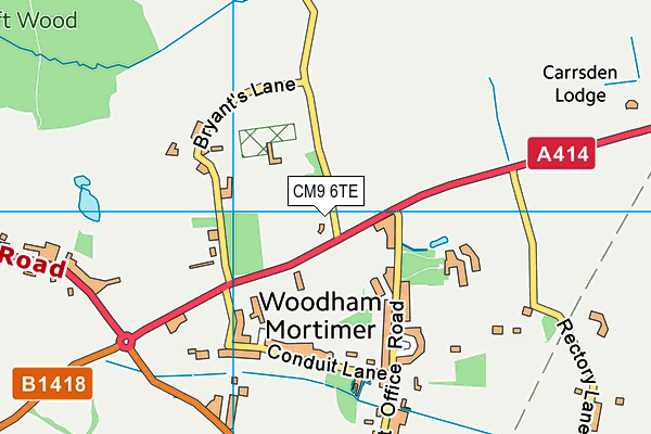 CM9 6TE map - OS VectorMap District (Ordnance Survey)