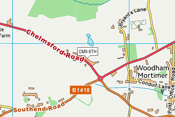 CM9 6TH map - OS VectorMap District (Ordnance Survey)