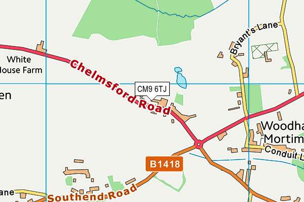 CM9 6TJ map - OS VectorMap District (Ordnance Survey)