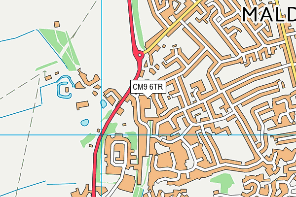 CM9 6TR map - OS VectorMap District (Ordnance Survey)