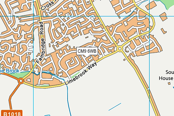 CM9 6WB map - OS VectorMap District (Ordnance Survey)