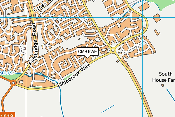 CM9 6WE map - OS VectorMap District (Ordnance Survey)